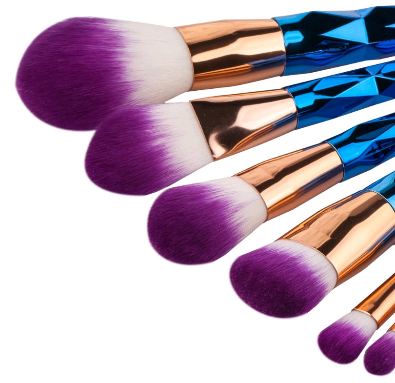 7-Piece Diamond Makeup Brush Set for Flawless Foundation Application