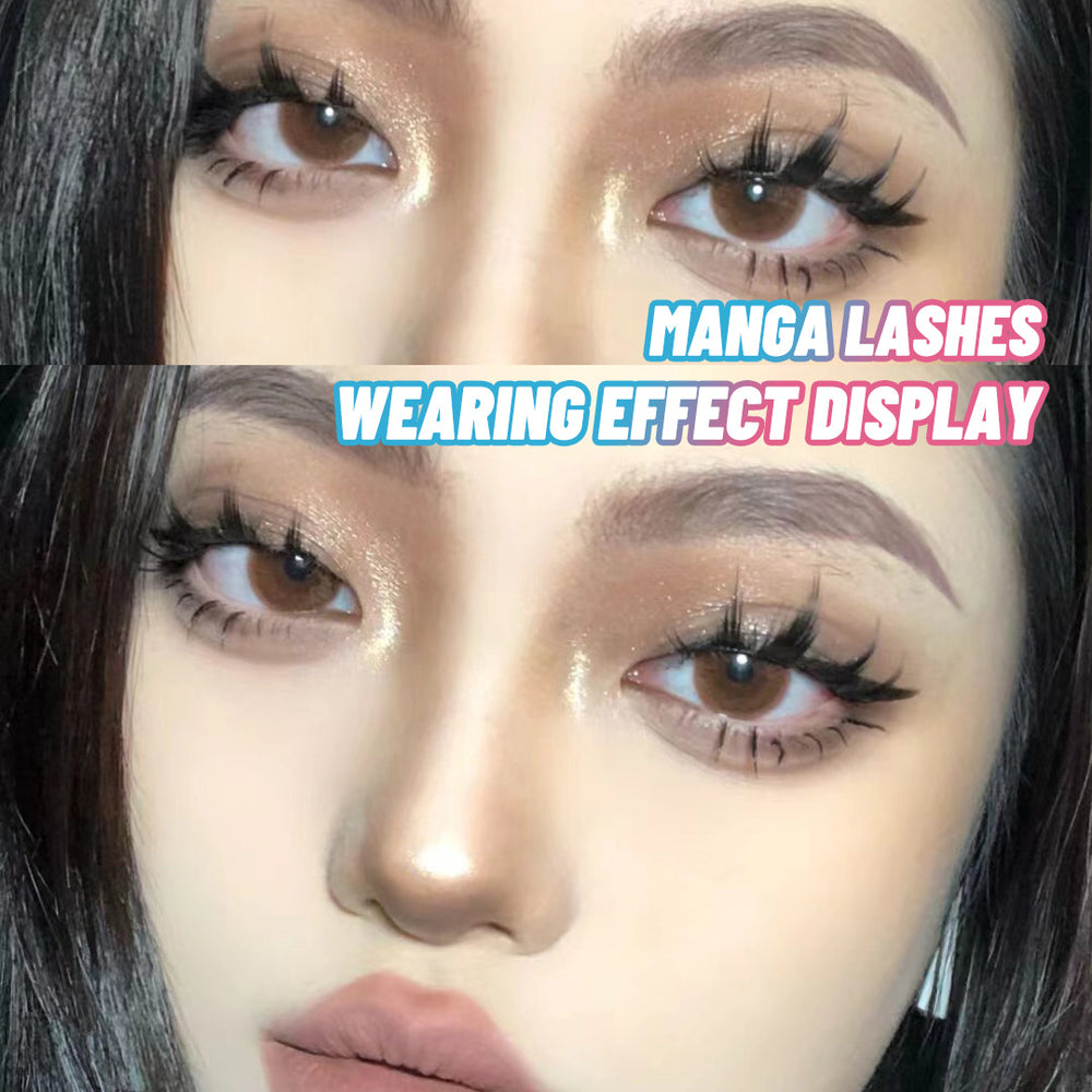 5 Paar Anime-inspirierte Manga-Wimpern für Cosplay – natürliche, dünne falsche Wimpern für koreanisches Make-up