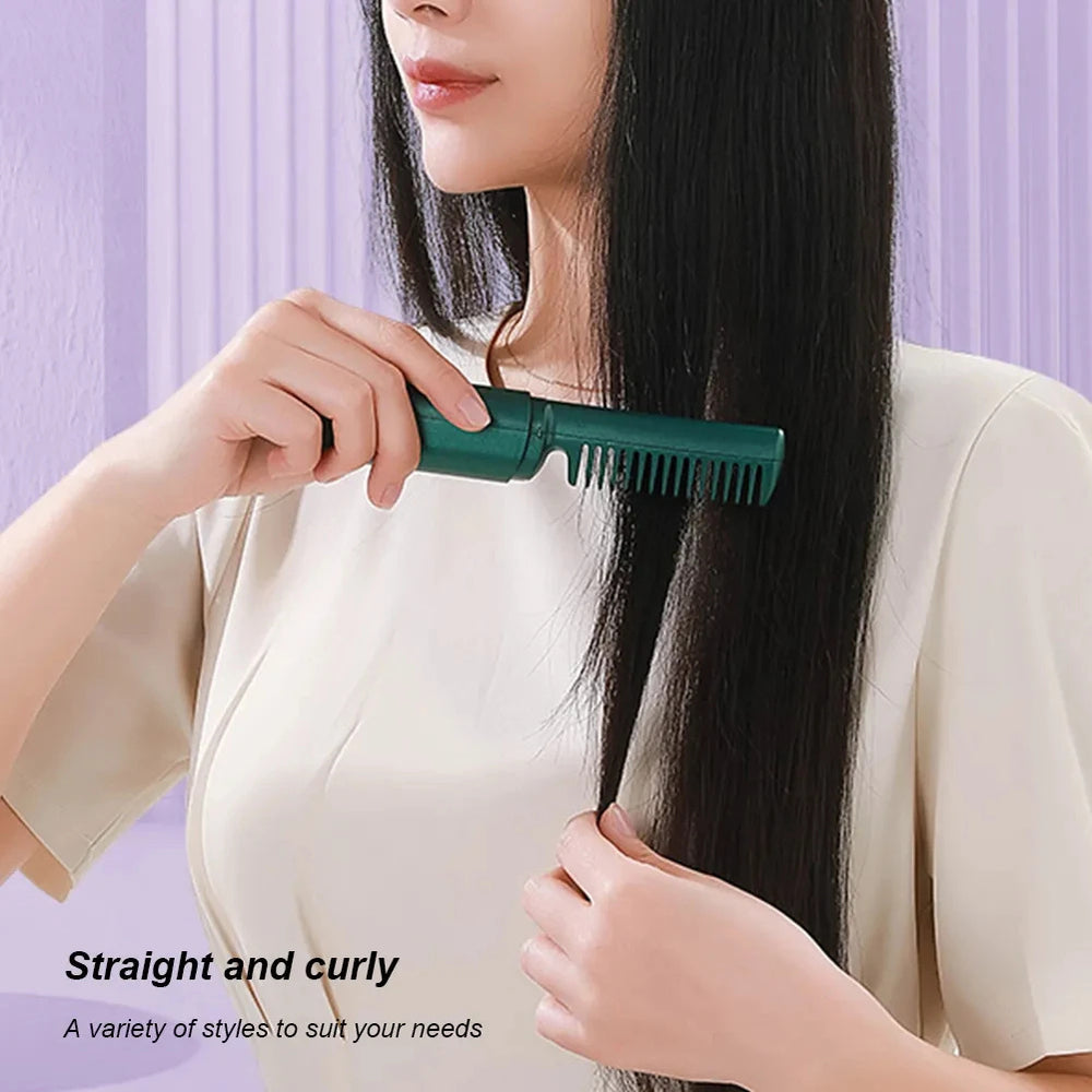 Wireless Ceramic Hair Styling Brush with Smart Temperature Control