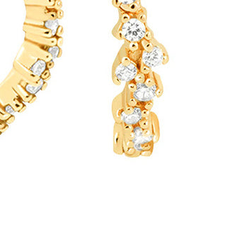 Geometric Irregular Zircon Earrings - Fashionable Diamond Accents