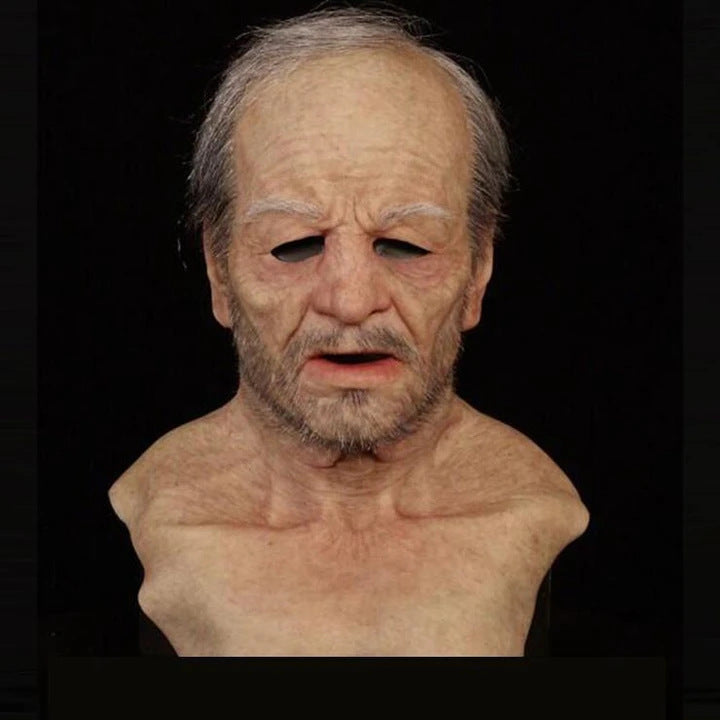 Bald Old Man Latex Mask for Halloween Cosplay and Funny Props