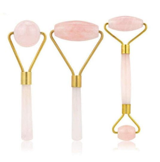 Beauty Jade Roller Set für Gesichtsmassage - Schönheitswerkzeug aus Naturstein