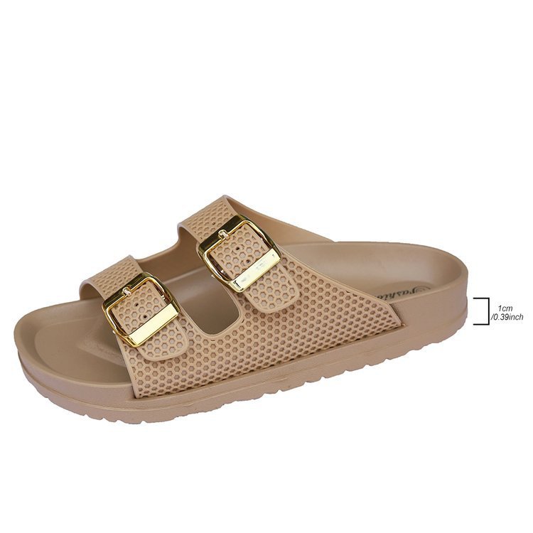 Chic Women's Flat Sandals with Buckle - Summer Collection