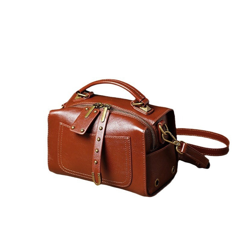 Versatile Commuter Leather Crossbody Bag