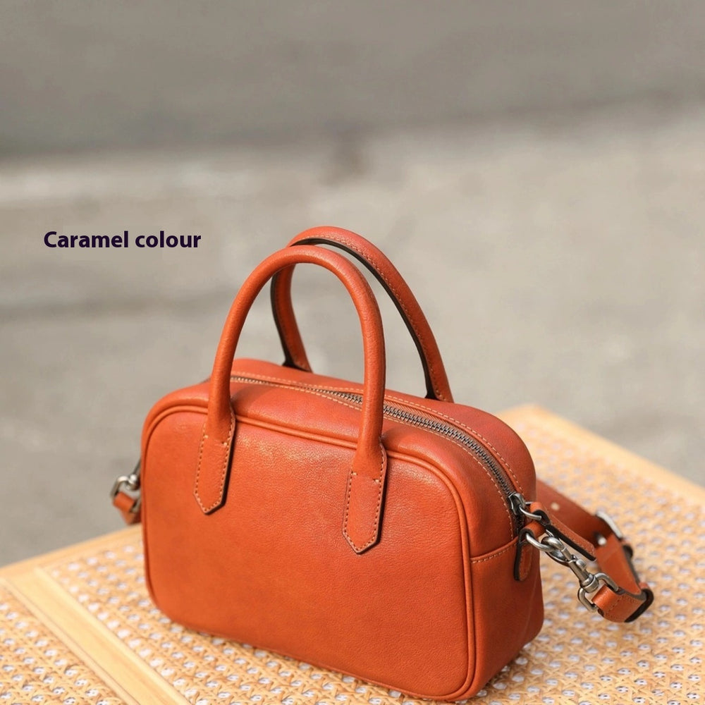 Stylish PU Bowling Bag Shoulder Messenger Handbag