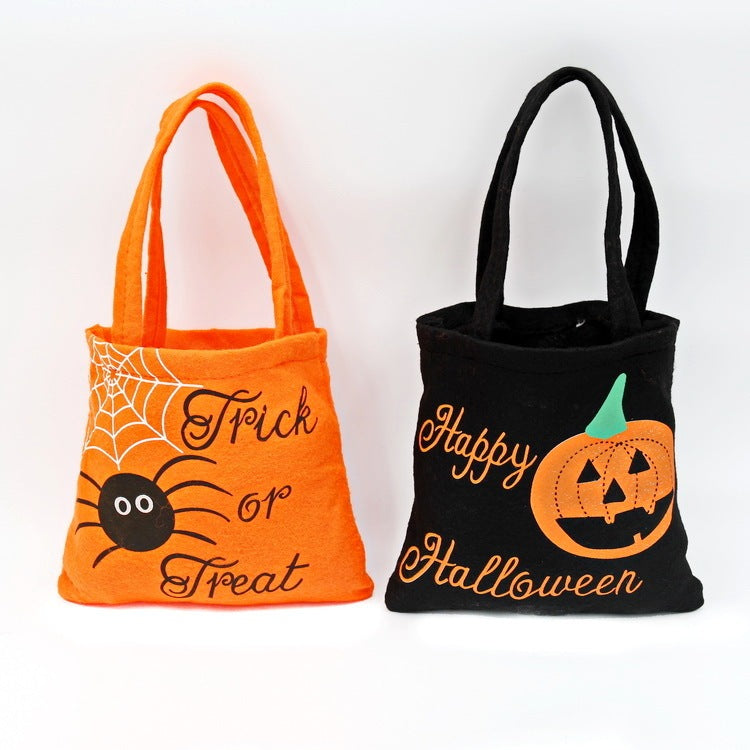 Umhängetasche mit Halloween-Motiv und Spinnen-Kürbis-Aufdruck für Kinder und Frauen – Süßigkeiten-Geschenktüten und kleine Handtaschen