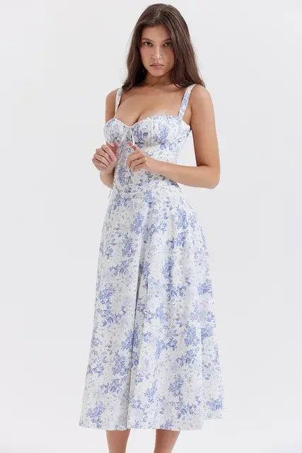 Ärmelloses Kleid mit Blumen-Charme