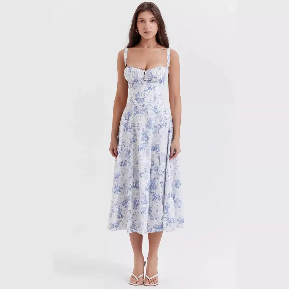 Ärmelloses Kleid mit Blumen-Charme