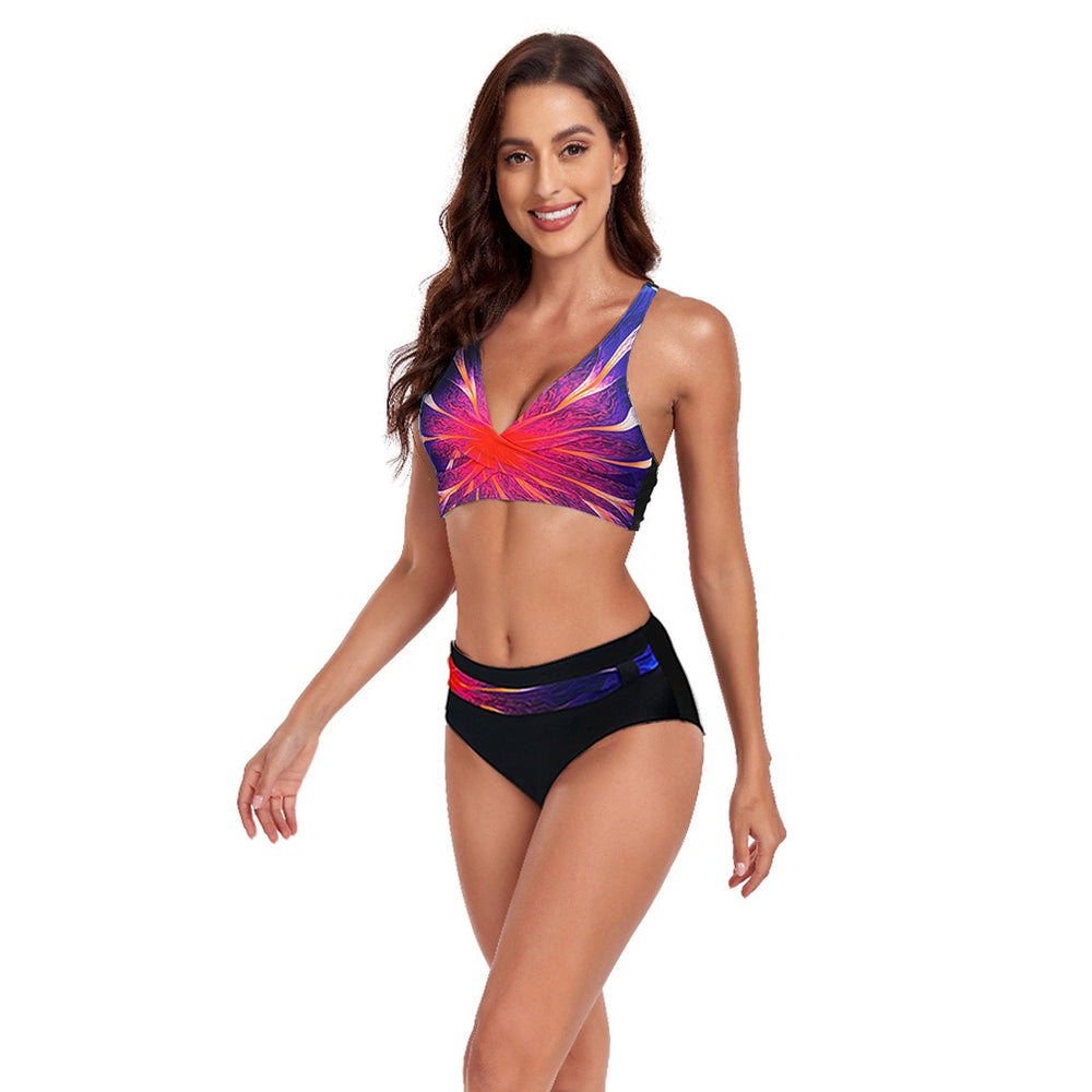 Costume da bagno Summer Goddess Split - Elegante bikini con scollo a V per donna