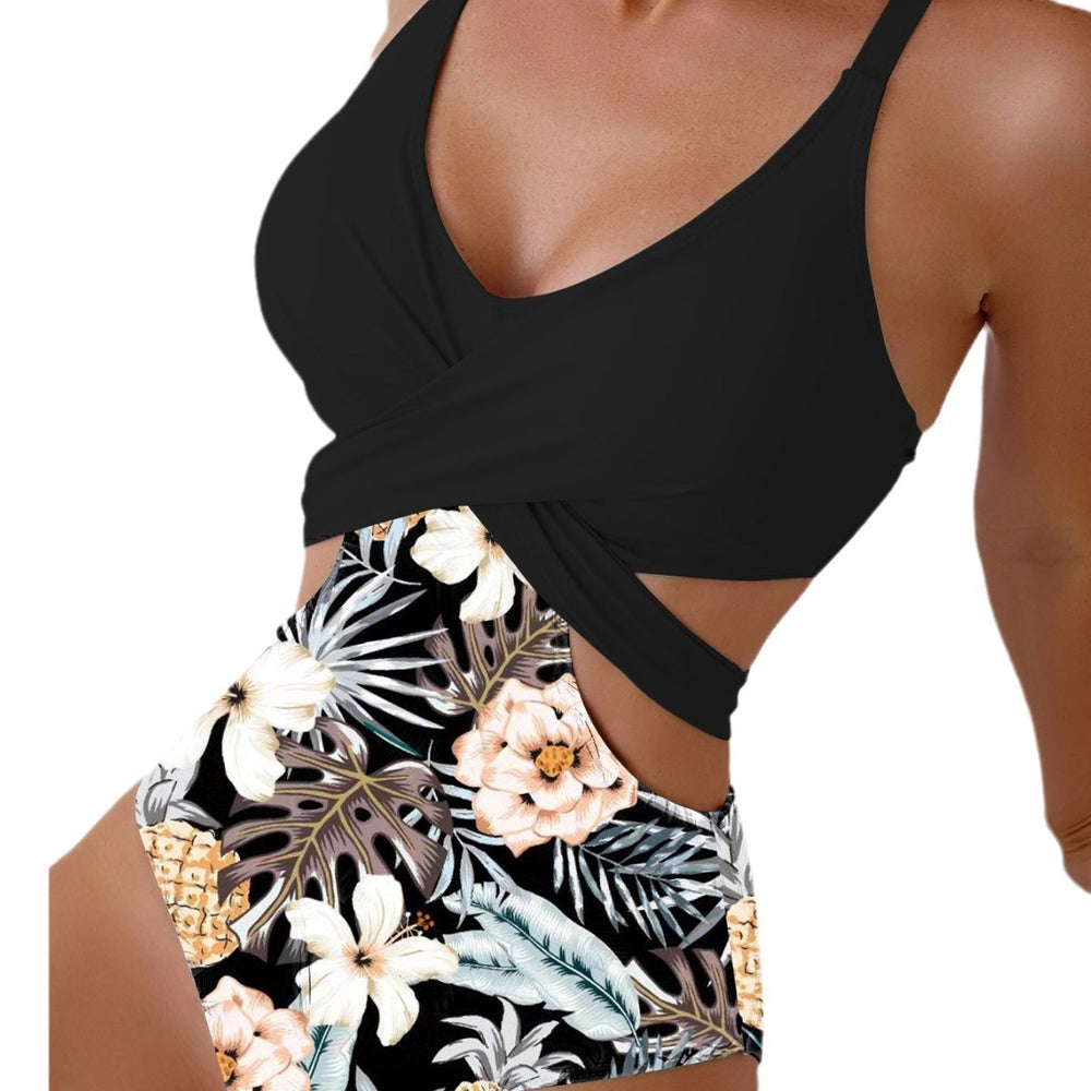 Trendy Hollow Out Tie-up Swimsuit