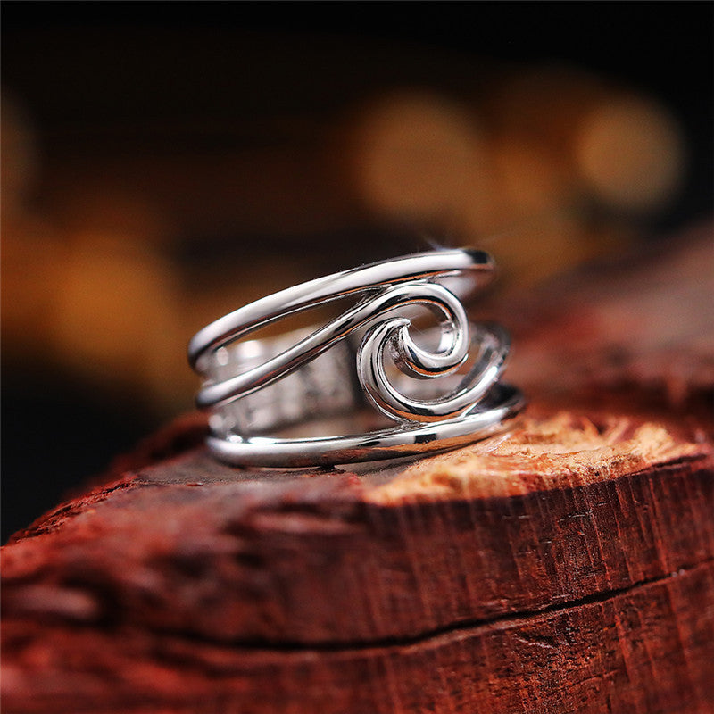 Minimalist Geometric Silver Line Ring for Women