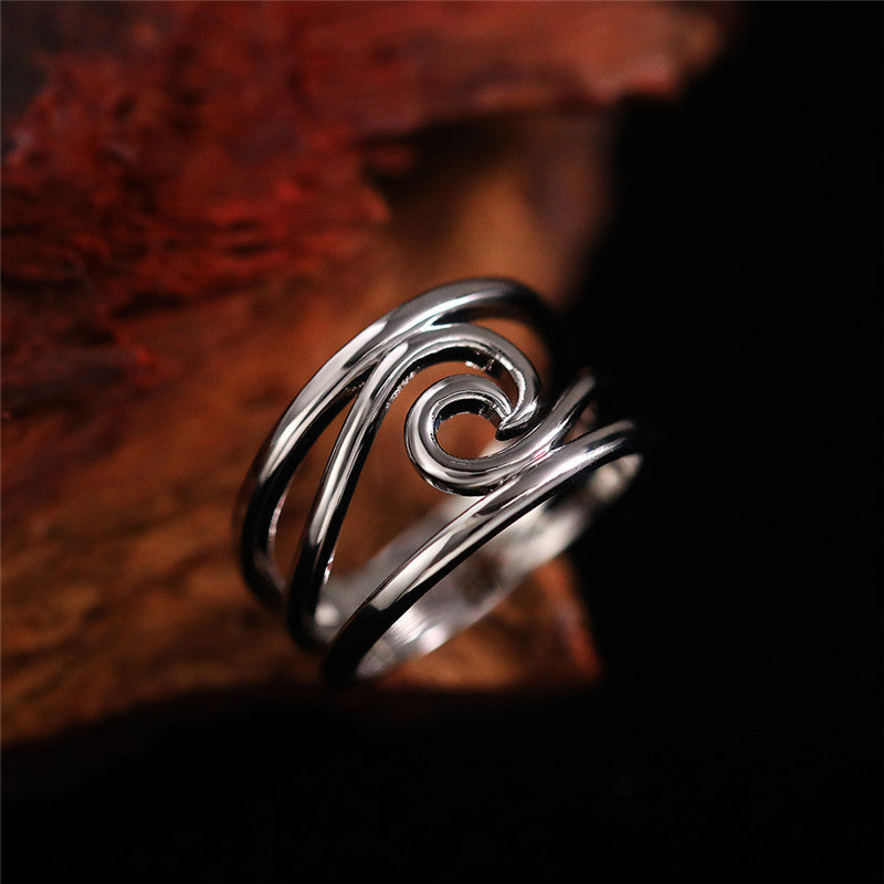 Minimalist Geometric Silver Line Ring for Women