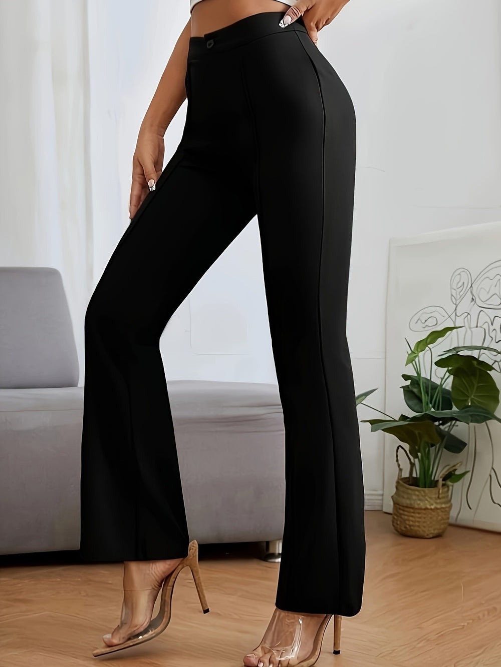 Slim Fit Waistband Street Style Cropped Pants