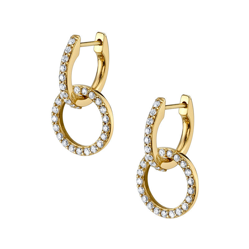 Geometric Patterned Openwork Rhinestone Earrings for Women