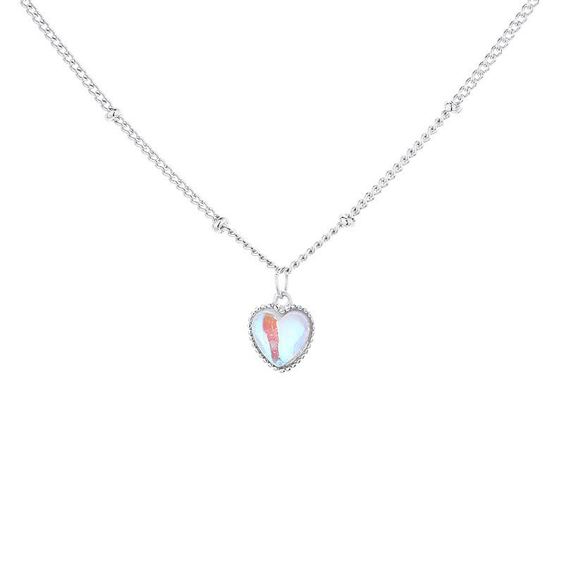 Collana con pendente a forma di cuore geometrico sfumato per donna