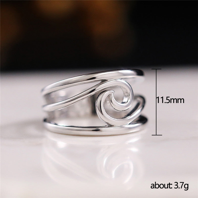 Minimalist Geometric Silver Line Ring for Women