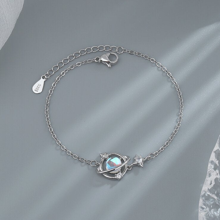 Bracciale in pietra di luna Celestial Geometry per donna