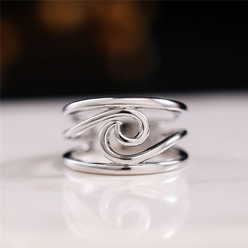 Minimalist Geometric Silver Line Ring for Women