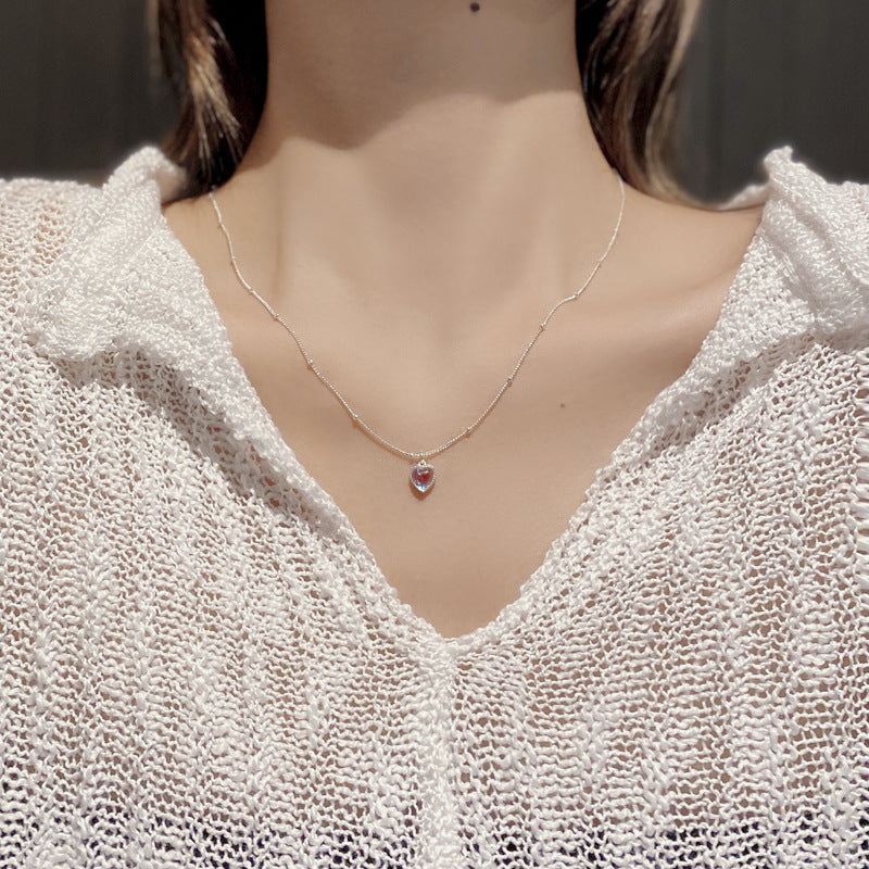 Collana con pendente a forma di cuore geometrico sfumato per donna