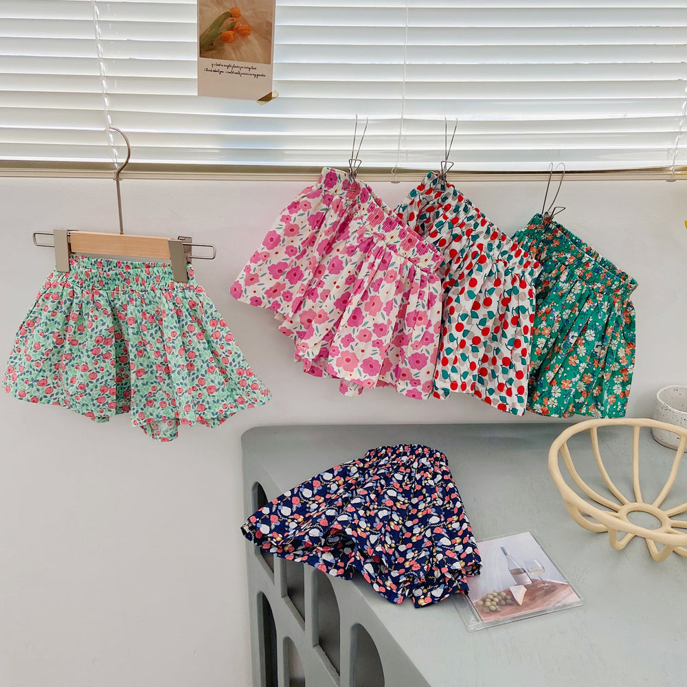 Children's Floral Shorts Bud Skirt Pants Fashionable