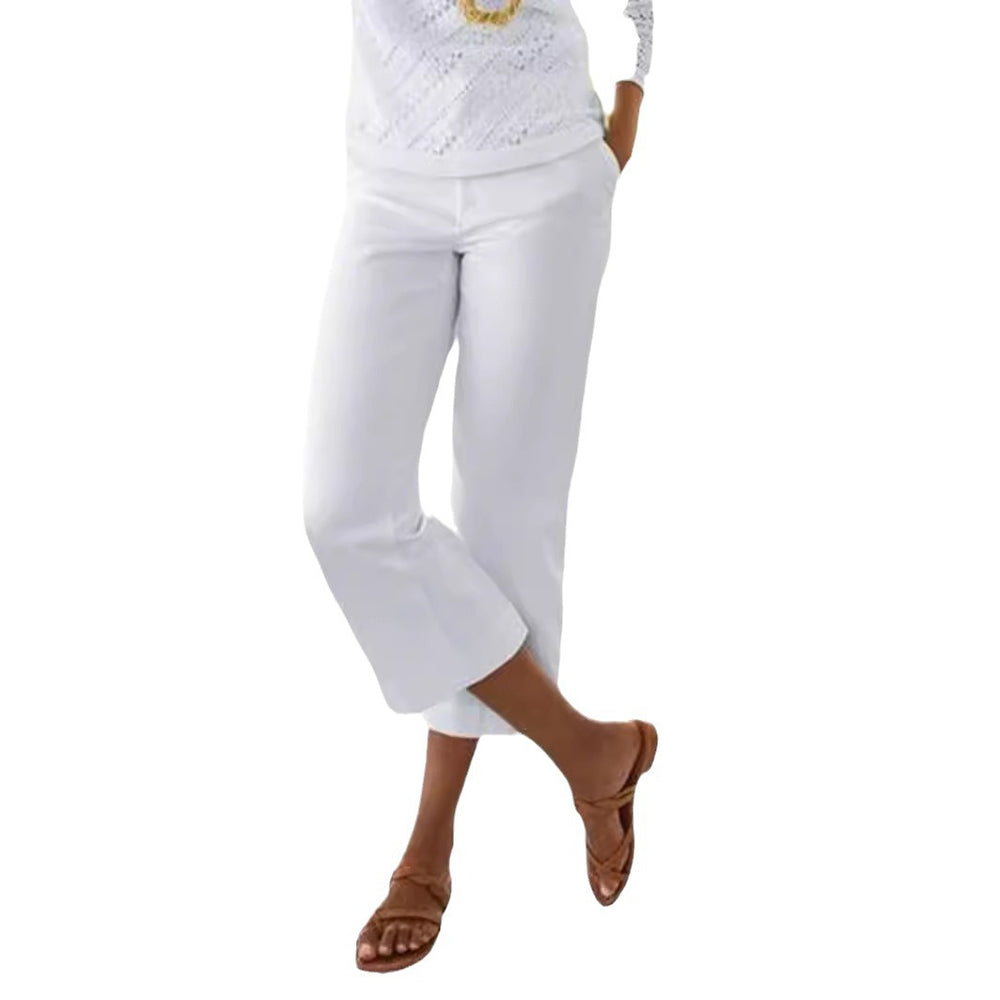 Elegant Mid-Waist Cotton Linen Pants for Women