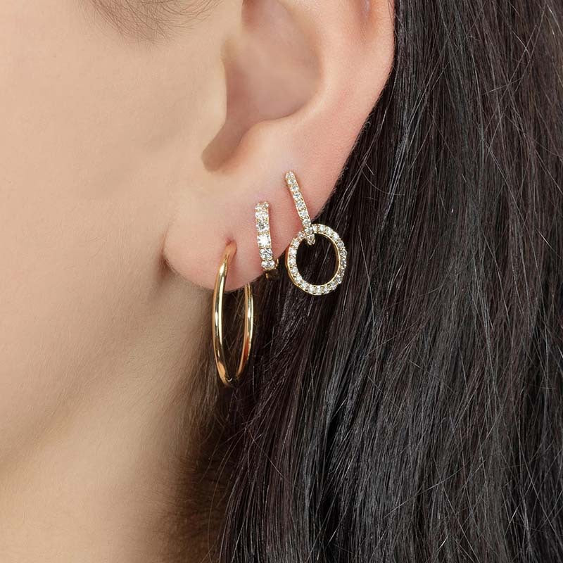 Geometric Patterned Openwork Rhinestone Earrings for Women