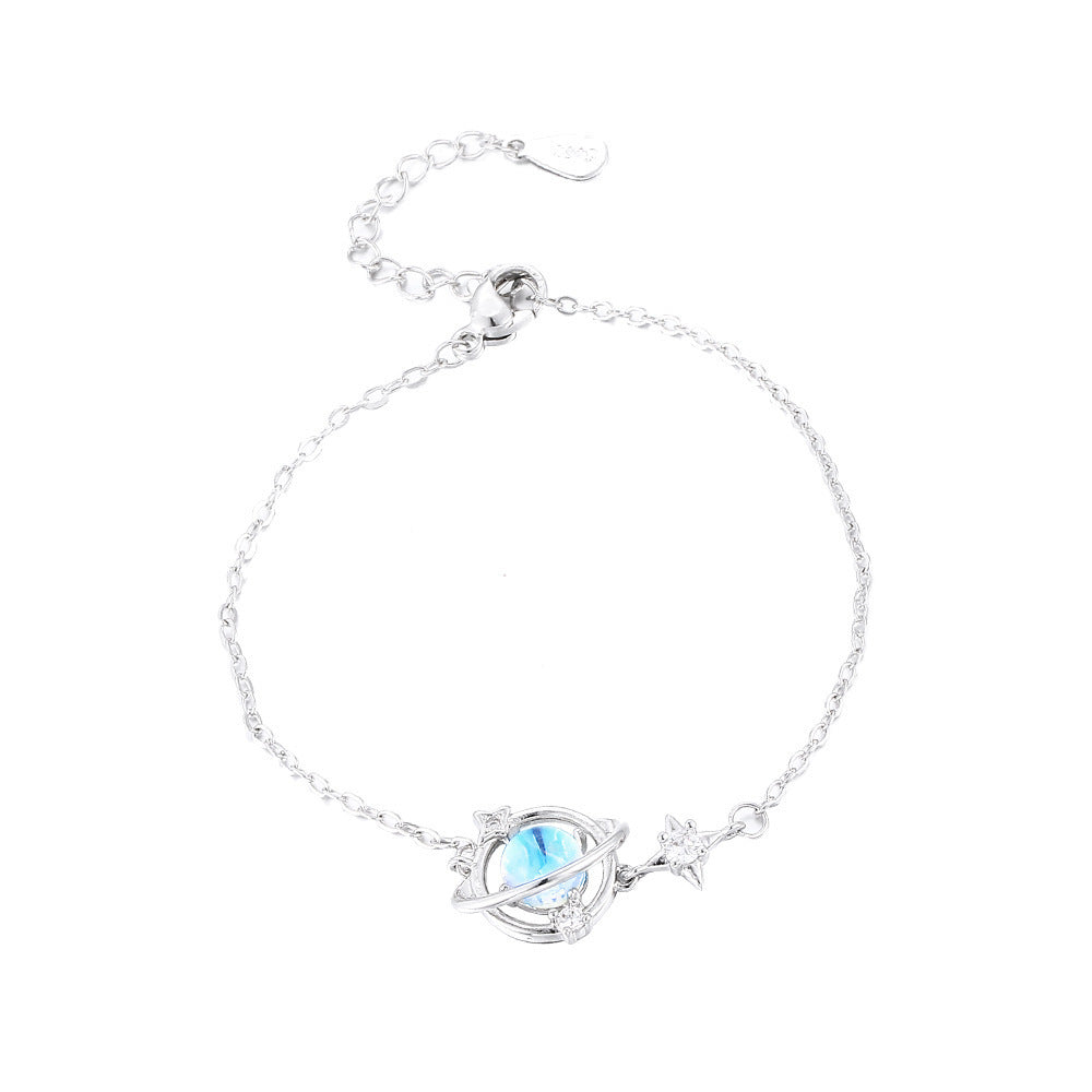 Celestial Geometry Moonstone Bracelet for Women