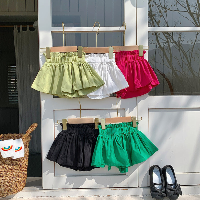 Mehrfarbige gewebte Damen-Shorts aus Baumwolle in Knospenform