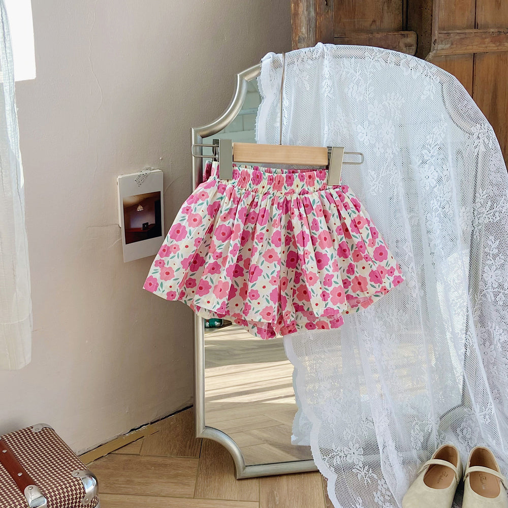 Children's Floral Shorts Bud Skirt Pants Fashionable