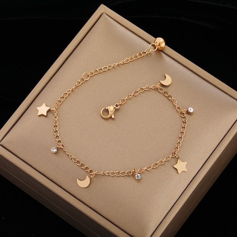 Celestial Charm Gold Bracelet for Women