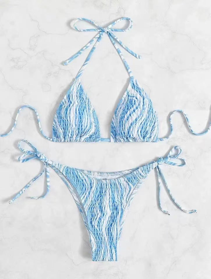 Bikini set con pizzo e dettaglio sfumato