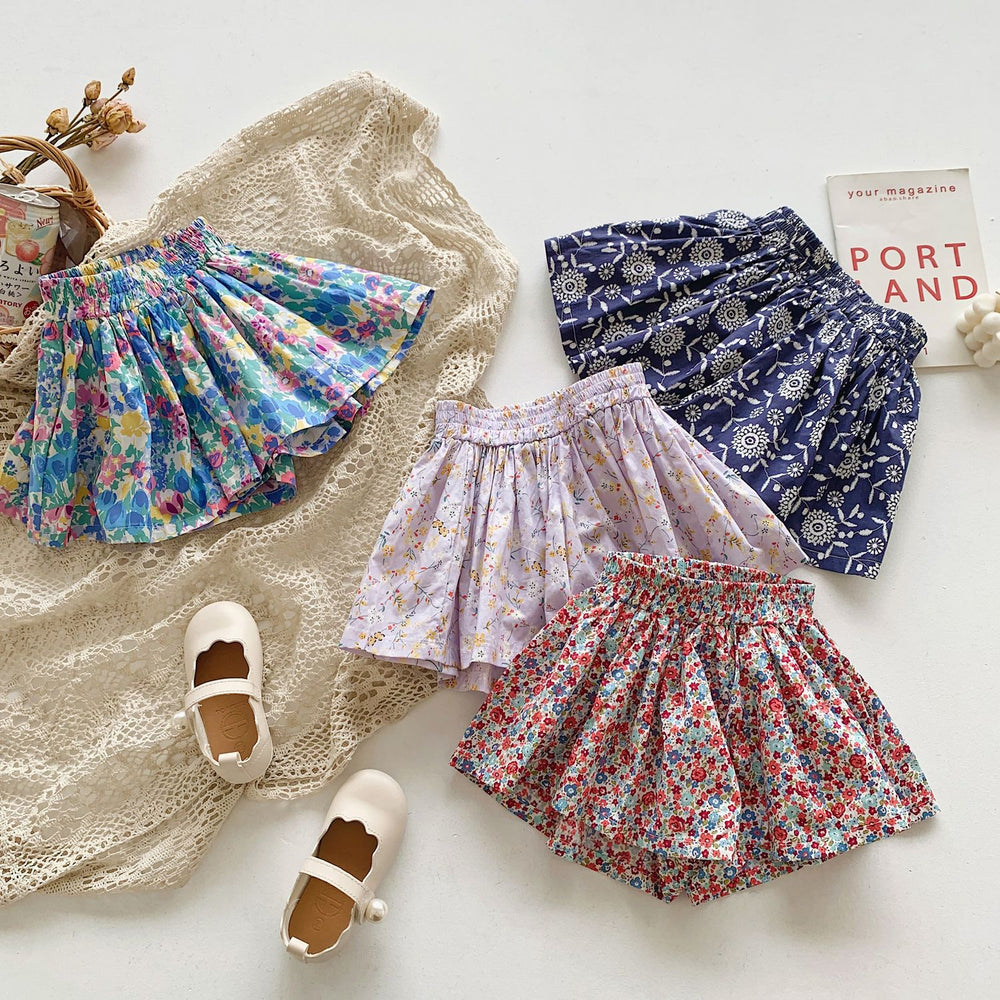 Children's Floral Shorts Bud Skirt Pants Fashionable