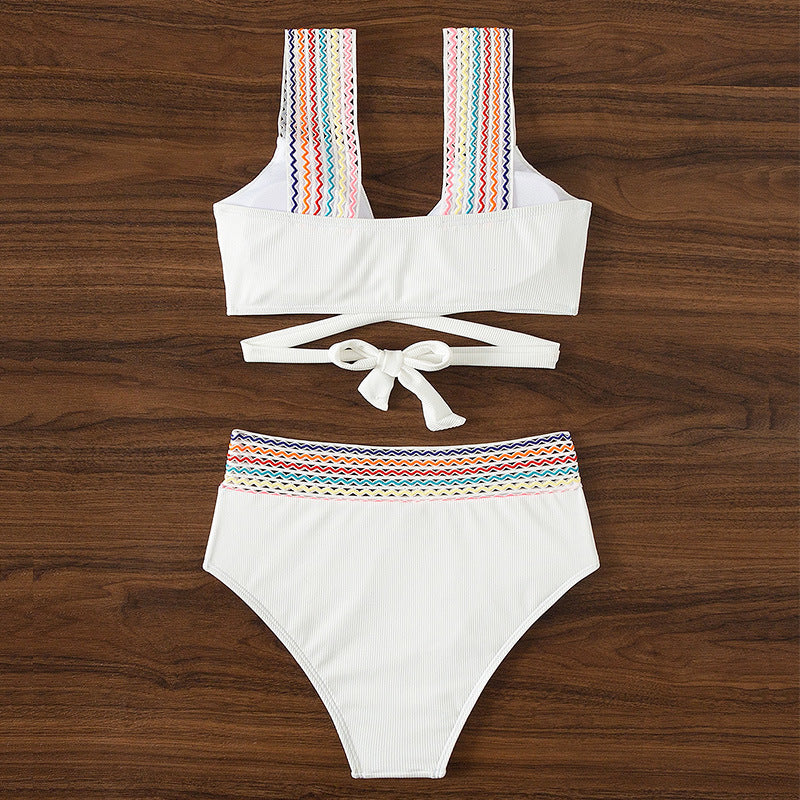 Schicker rückenfreier Triangel-Bikini-Badeanzug mit Schlitz für Damen