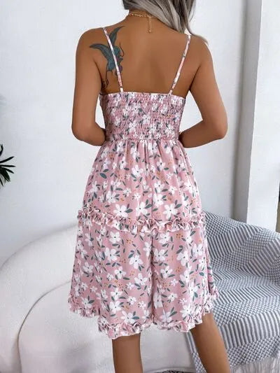 Flirty Sheer Cap Sleeve Printed Dress