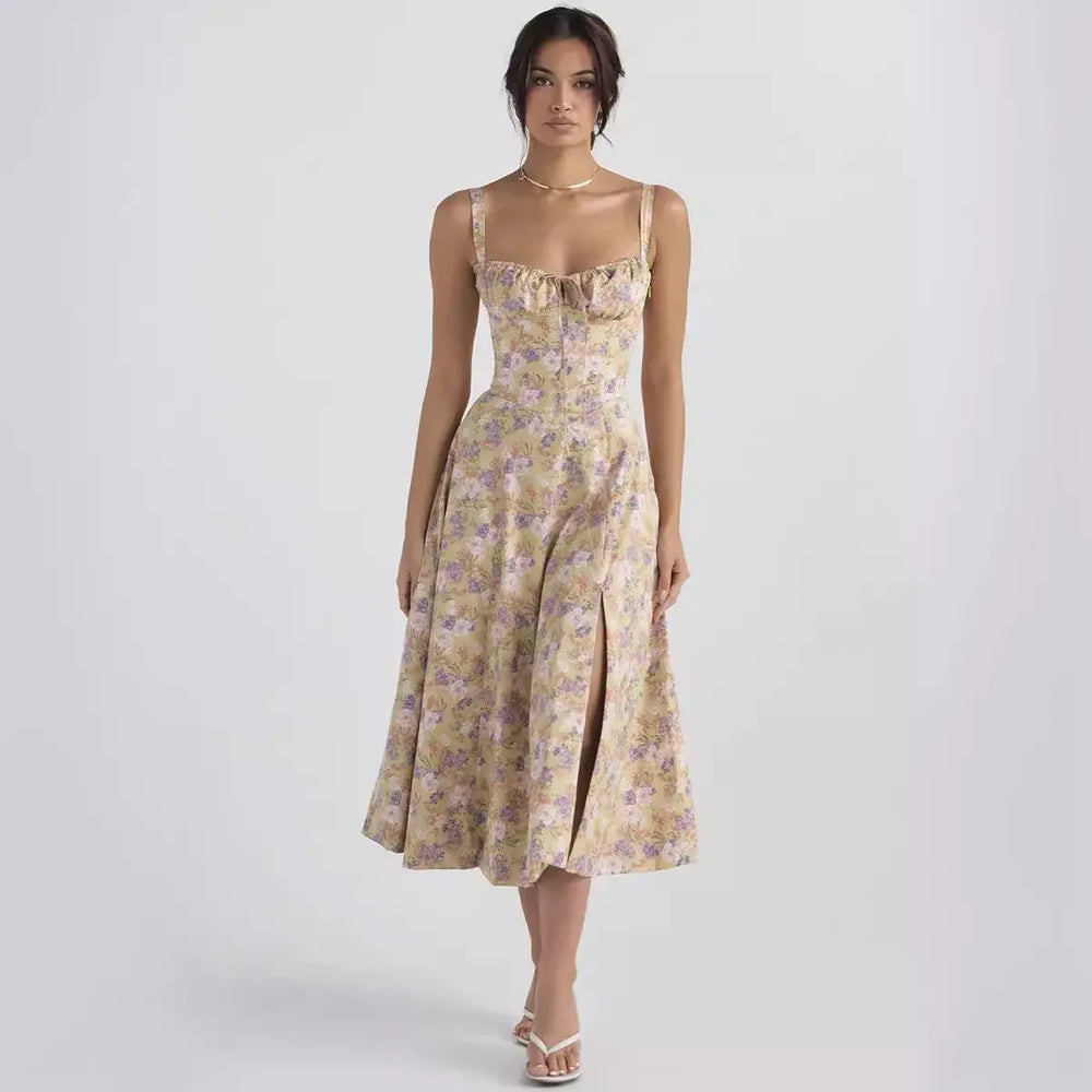 Ärmelloses Kleid mit Blumen-Charme