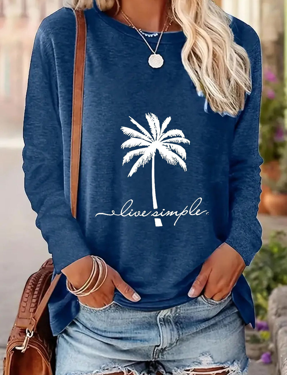 Women's Relaxed Fit Long-Sleeve Tee for Spring and Autumn