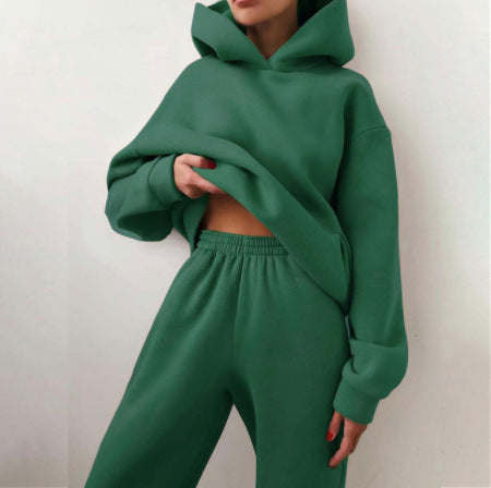 Stylish Women's Hooded Sweater and Tracksuit Set