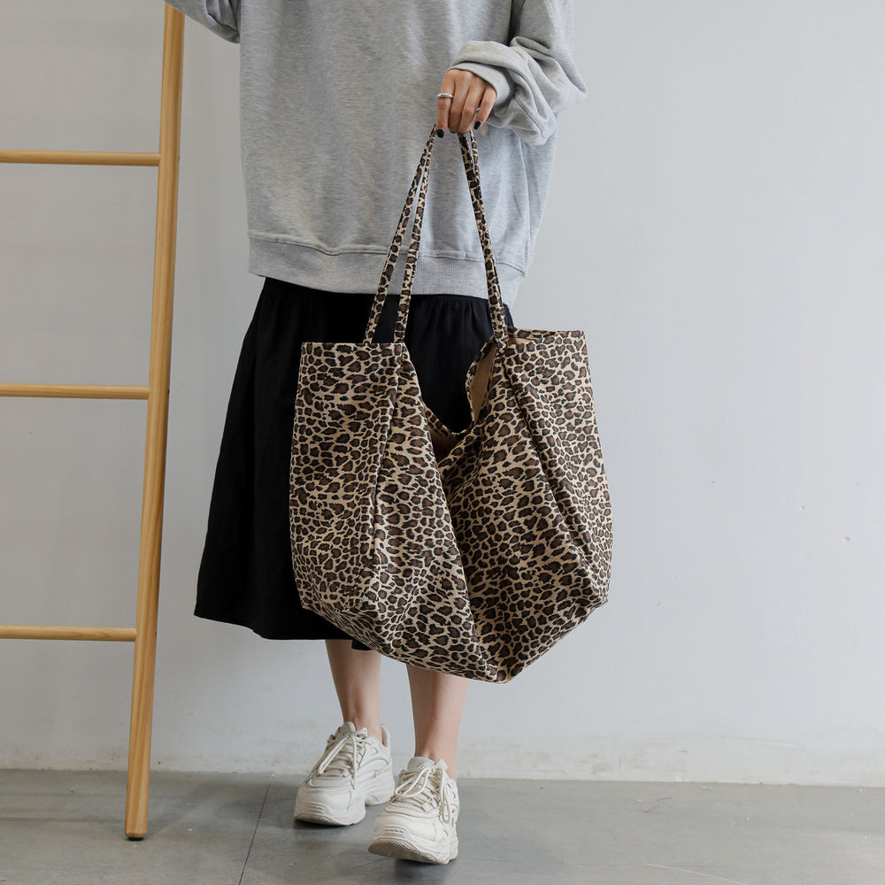 Leopard-Print Casual Shoulder Bag for Shopping and Daily Use