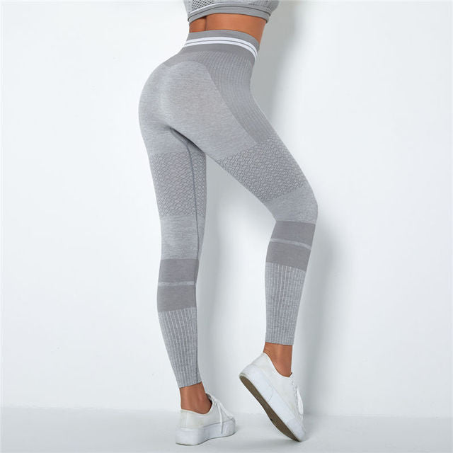 Energy Stripe Yoga Leggings - Men's Loose Fit Knit Sports Pants