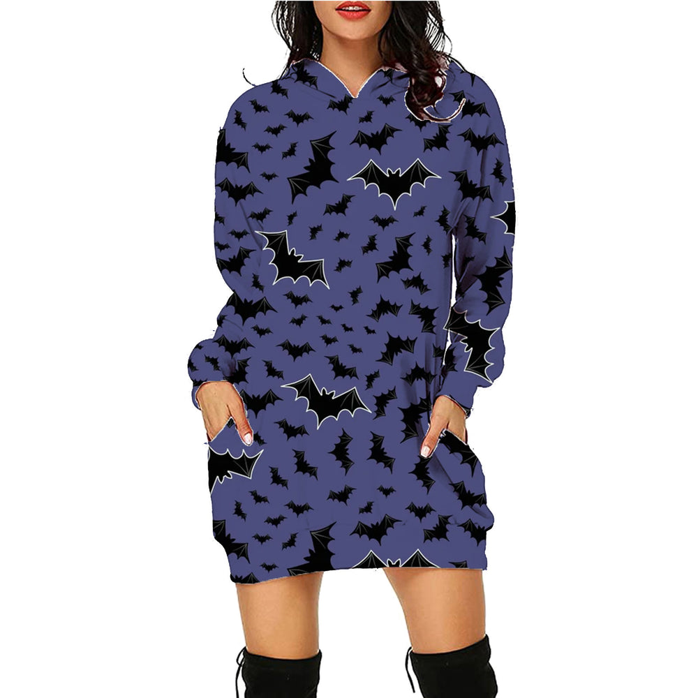 Halloween Themed Oversized Hoodie with Pockets for Women