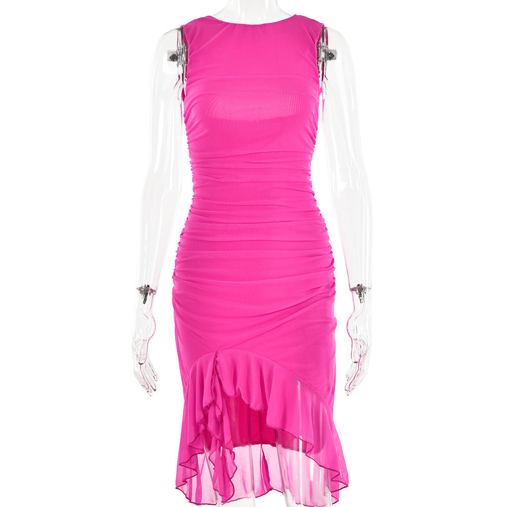 Summer Chic Sleeveless Bodycon Dress - Women's Elegant Party Wear