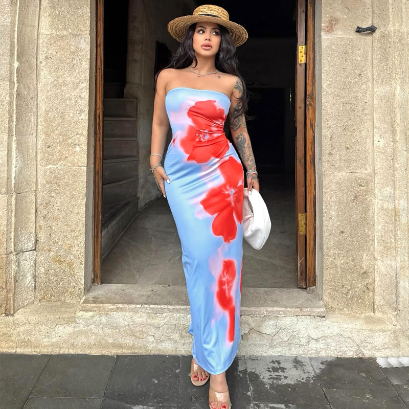 High-Waisted Slim Slit Maxi Dress - Summer Sexy Beach Party Wear for Women