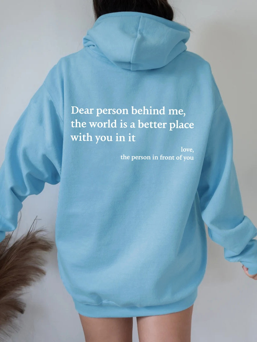 Inspirational Message Hoodie with Kangaroo Pocket – Unisex Trendy Pullover with Long Sleeves and Adjustable Drawstring