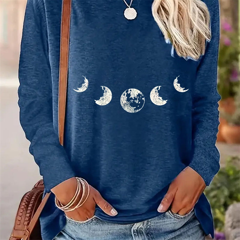 Casual Women's Long Sleeve T-shirt with Simple Pattern for Spring and Autumn