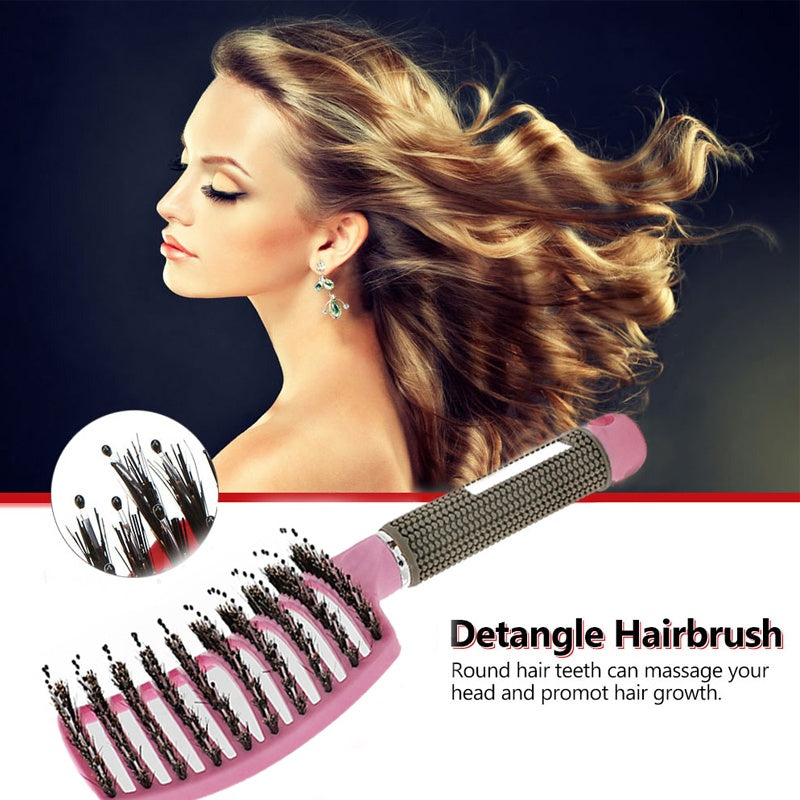 Detangling Bristle & Nylon Hairbrush with Scalp Massage: Anti-Klit Solution for Women™