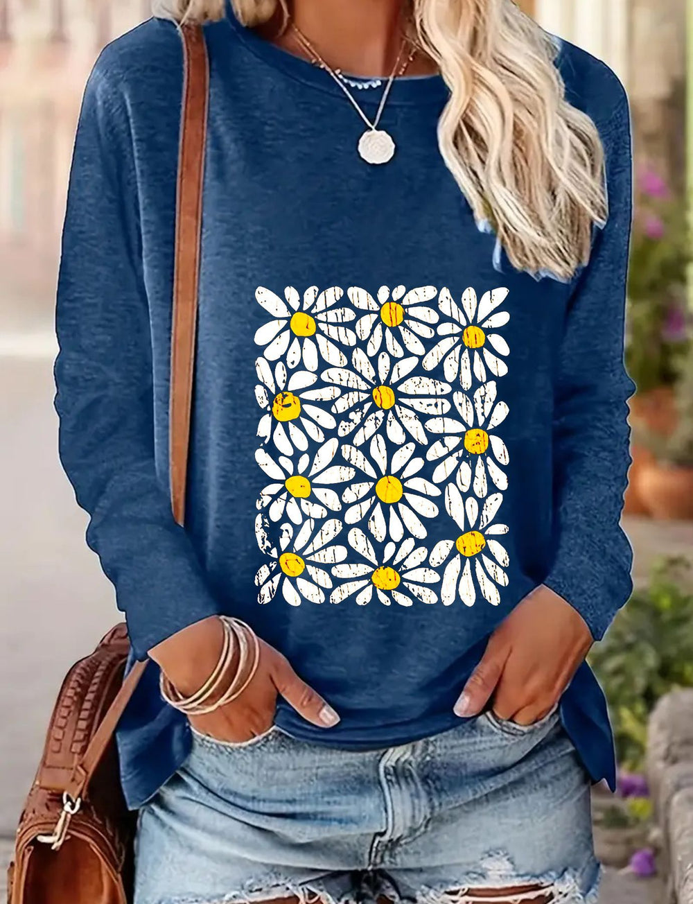 Damen Langarmshirt mit Relaxed Fit für Frühling und Herbst 