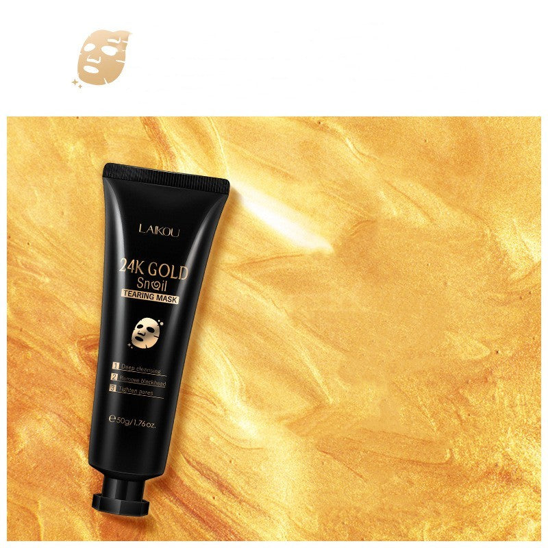 Hydrating Gold Foil Snail Peel-Off Mask with Eyebrow Shaving Knife