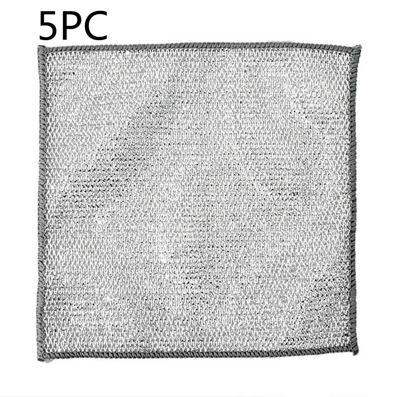 Steel Mesh Dishcloth Set with Microfiber Cloth - Pack of 5