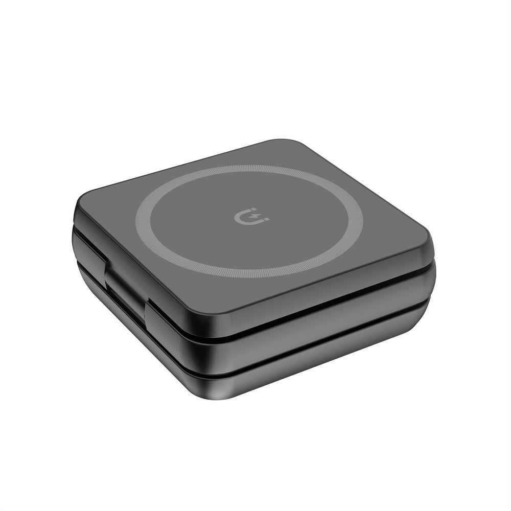 Supporto di ricarica wireless magnetico pieghevole 3 in 1 con design portatile