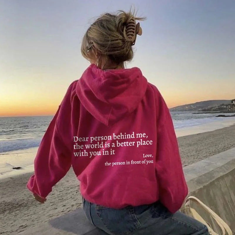 Inspirational Message Hoodie with Kangaroo Pocket – Unisex Trendy Pullover with Long Sleeves and Adjustable Drawstring